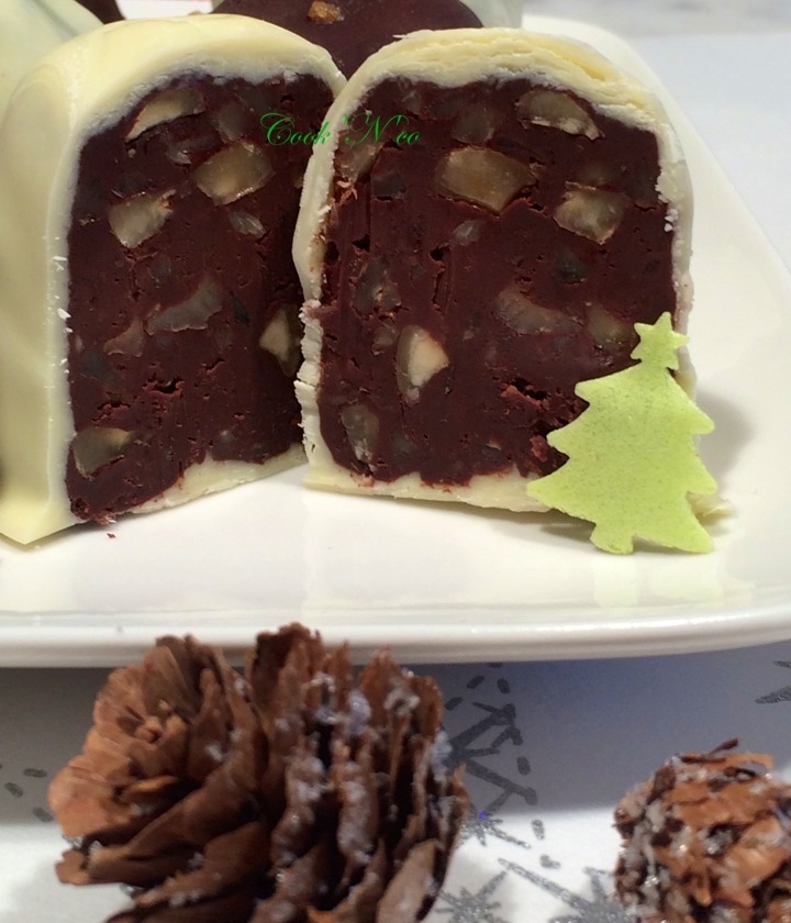Rochers au chocolat blanc et noir